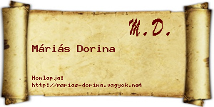 Máriás Dorina névjegykártya