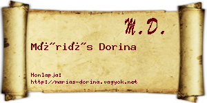 Máriás Dorina névjegykártya